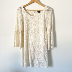 American Eagle 3/4 Sleeve Mini Lace Bell Sleeve Slip Dress S NWT